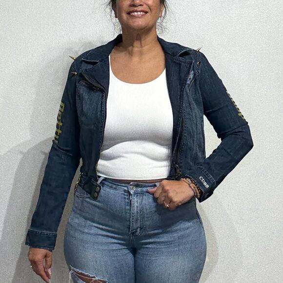 Upcycled Blue Denim Betty Boop Jean Jacket Sz M - Picture 11 of 13